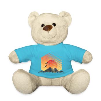 Sunset birds mountains - Teddy Bear - atoll blue - Front