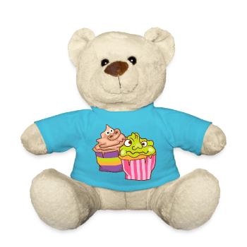 Halloween cupcake muffin cake baking sweets - Teddy Bear - atoll blue - Front