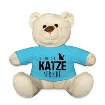Talking to the cat - Teddy Bear - atoll blue - Front