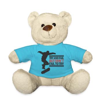 Skaten Skater Skateboarding Skateboard Geschenk - Teddy - Atollblau - Vorne