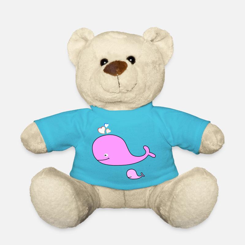 Baleine rose - Nounours - bleu outremer
