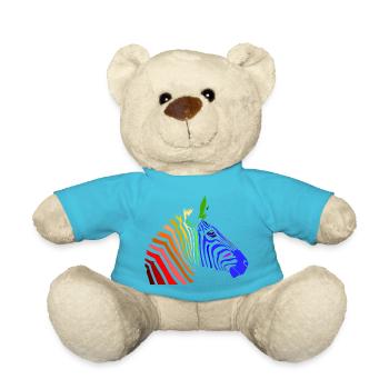 Zebra; Punk Zebra; Rainbow Zebra - Nounours - bleu outremer - Devant