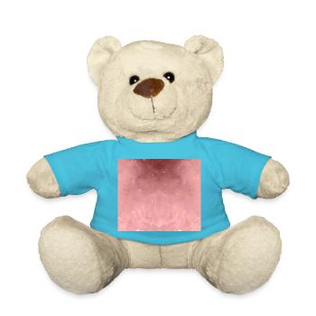 Pink salmon Colored watercolor pattern - Teddy Bear - atoll blue - Front
