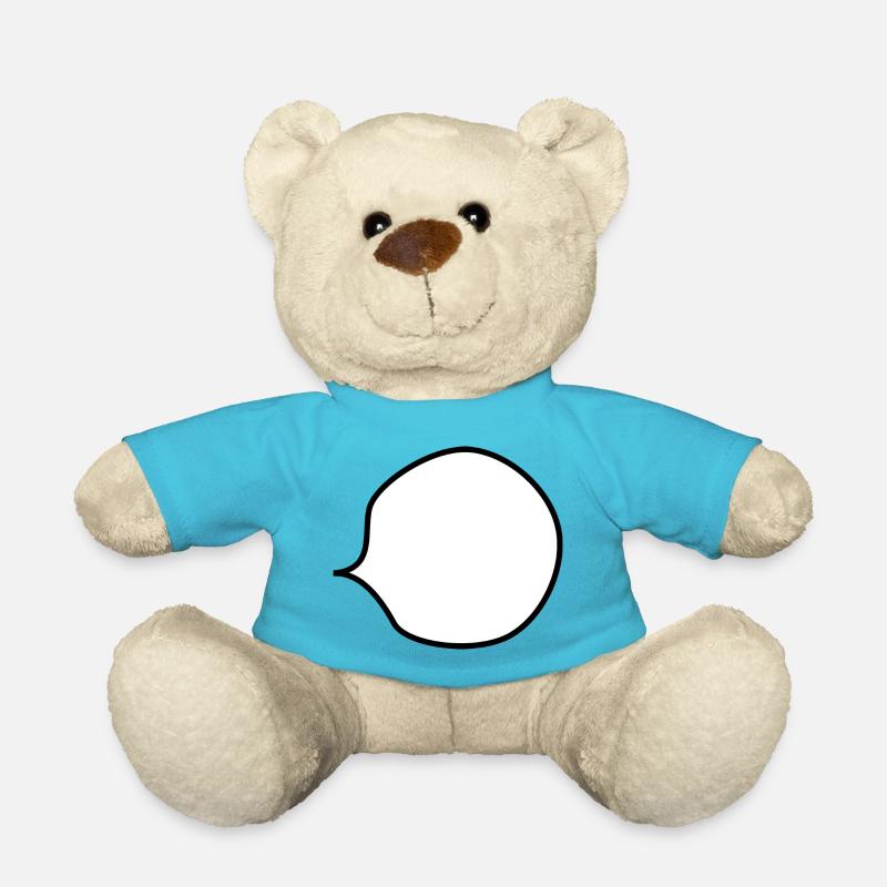 Sprechblase für eigenen Text - Teddy - Atollblau