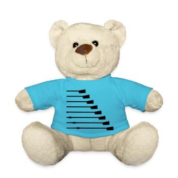 Rowing crew, oars / sculls - Teddy Bear - atoll blue - Front