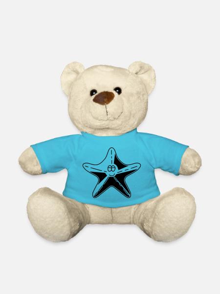 Étoiles de mer en noir - Nounours - bleu outremer