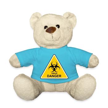 Warning virus - Teddy Bear - atoll blue - Front