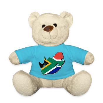 Afrique du Sud carte avec le drapeau sud-africain - Nounours - bleu outremer - Devant