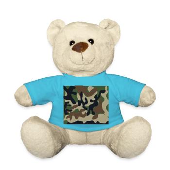 Army mask camo colors - Teddy Bear - atoll blue - Front