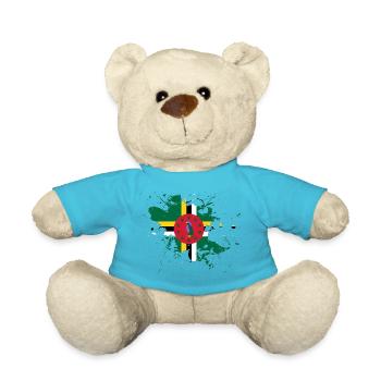 Dominica Flagge als Farbklecks - Teddy - Atollblau - Vorne