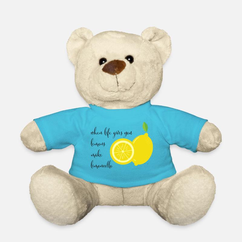 Spruch Limocello schwarz - Teddy - Atollblau