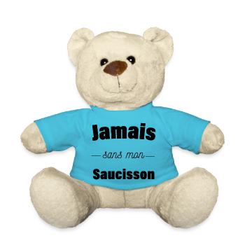 Jamais sans mon saucisson - Nounours - bleu outremer - Devant