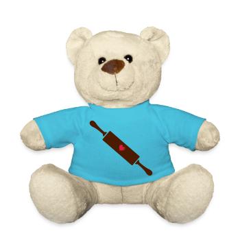 coeur de rouleau de cuisson - Nounours - bleu outremer - Devant