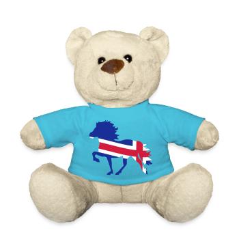 Drapeau islandais pour les chevaux - Nounours - bleu outremer - Devant