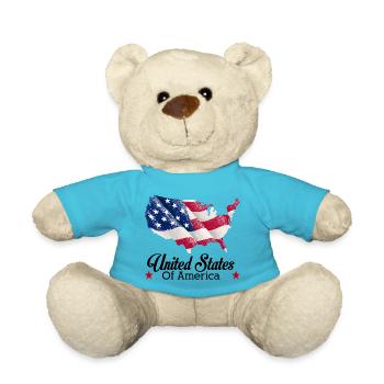 USA america america flag flag - Teddy Bear - atoll blue - Front