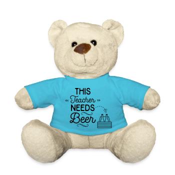 Lustige Sprüche für Lehrer - Teddy - Atollblau - Vorne