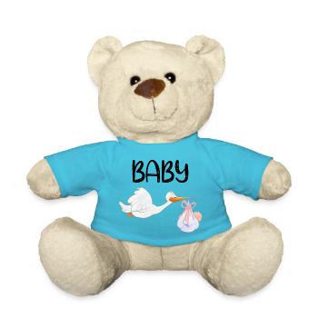 Baby Reiher Neugeborenes Geburt Schwangerschaft - Teddy - Atollblau - Vorne