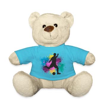 Fußball Grungy Farbspritzer - Teddy - Atollblau - Vorne