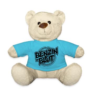Benzin im Blut | Auto Tuning Geschenk Motiv - Teddy - Atollblau - Vorne