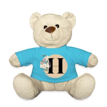 letter H - Teddy Bear - atoll blue - Front
