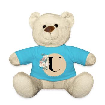 letter U - Teddy Bear - atoll blue - Front