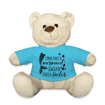 look like a mermaid swear like a sailor 01 - Teddy Bear - atoll blue - Front