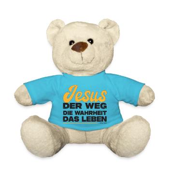 Jesus Der Weg Die Wahrheit Das Leben - Teddy - Atollblau - Vorne