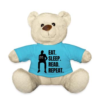 Lesen Bücher Buchliebhaber Geschenk Buch Leser - Teddy - Atollblau - Vorne
