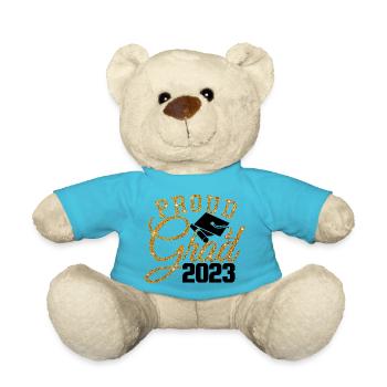 Proud Grad 2023 Graduated Student Graduation Party - Teddy Bear - atoll blue - Front