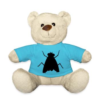 Silhouette Small House Fly Insect - Teddy Bear - atoll blue - Front