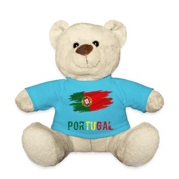 Flagge Patriot Geschenk Heimat Land Fahne Portugal - Teddy - Atollblau - Vorne