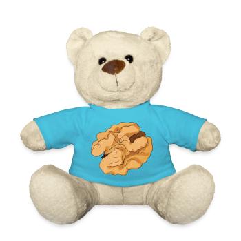 Walnut Illustration Gift Idea Nut Lovers - Teddy Bear - atoll blue - Front