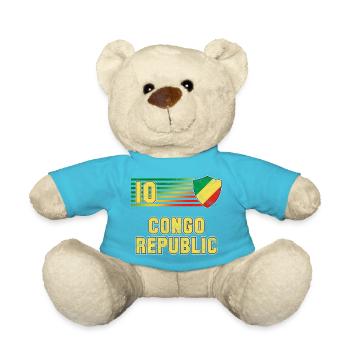 Kongo Republik Fußball Mannschaft - Teddy - Atollblau - Vorne