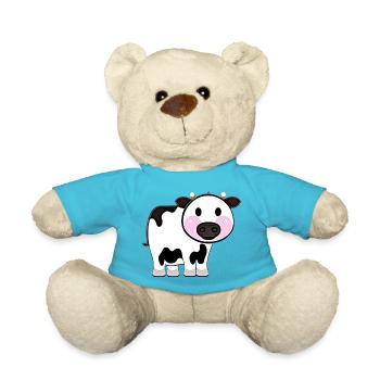 Kuh süß Tier Bauernhof Tiere lustig Kühe neu 19 - Teddy - Atollblau - Vorne