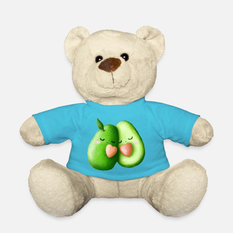Avocado Valentine's Day - Teddy Bear - atoll blue