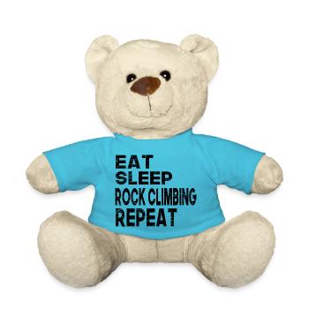 Eat Sleep Rock Climbing Repeat - Teddy Bear - atoll blue - Front