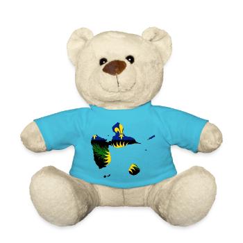 Carte de la guadeloupe - Nounours - bleu outremer - Devant