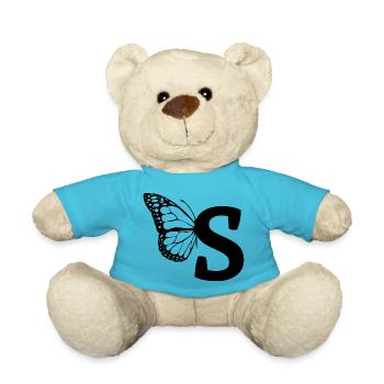 lettre s papillon - Nounours - bleu outremer - Devant