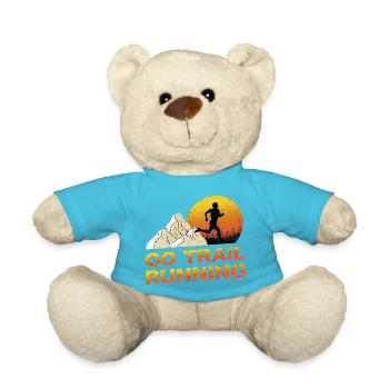 Trail Runner Running Jogging Jogger I Gift - Teddy Bear - atoll blue - Front