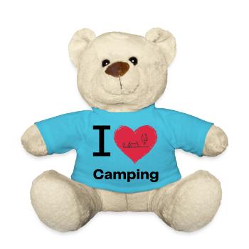 I LOVE Camping - Teddy - Atollblau - Vorne
