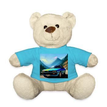 Sports car 80s - Teddy Bear - atoll blue - Front