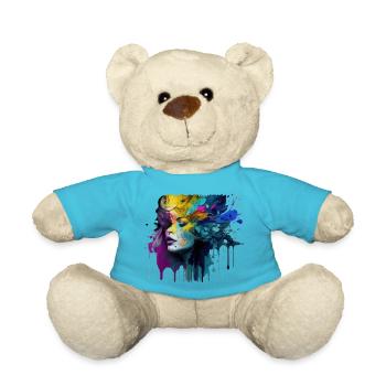 Frauengesicht Fantasy Geschenk - Teddy - Atollblau - Vorne