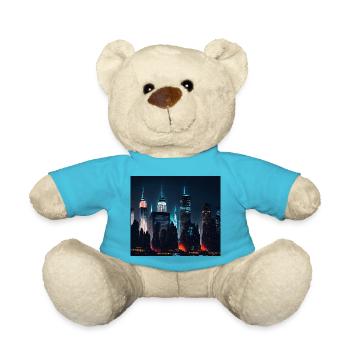 Skyline at night - Teddy Bear - atoll blue - Front