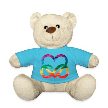Amour infini Cœur arc-en-ciel LGBTQ Pride Heart - Nounours - bleu outremer - Devant