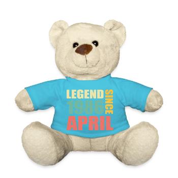 37e anniversaire April Born 1986 Idée cadeau - Nounours - bleu outremer - Devant
