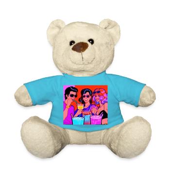 Beste Freunde 80er Jahre Retro Design - Teddy - Atollblau - Vorne
