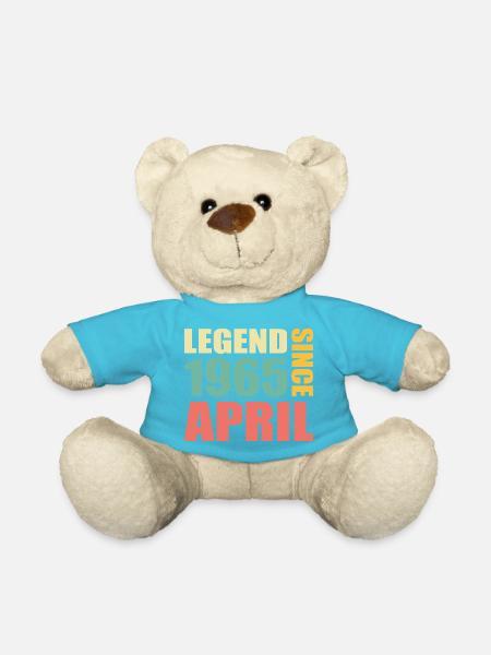 58th birthday April Born 1965 Gift idea - Teddy Bear - atoll blue