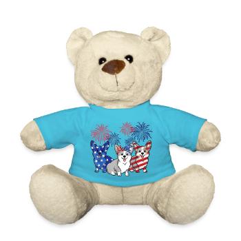 4 juillet Drapeau américain Corgi Patriotic Dog - Nounours - bleu outremer - Devant