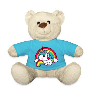 Unicorn rainbow - Teddy Bear - atoll blue - Front