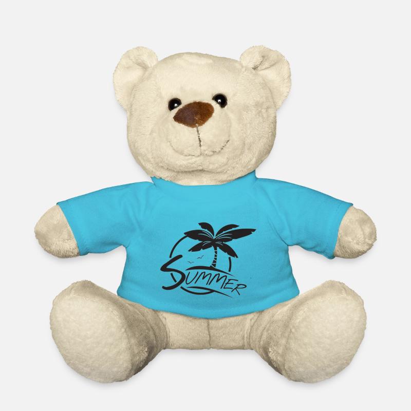Palms Design mit "Summer"-Text für das ultimative - Teddy - Atollblau